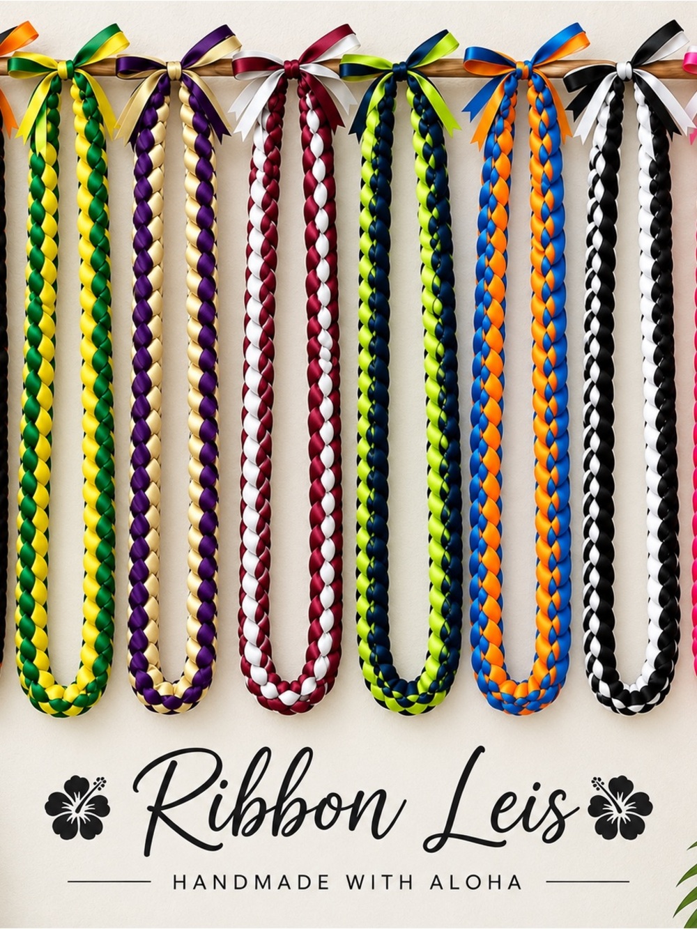 Ribbon Leis | Game Day Lei | Assorted Colors